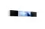 Meuble-paroi Hompland 106 sobre, couleur : noir / blanc - dimensions : 180 x 320 x 40 cm (h x l x p), avec éclairage LED bleu