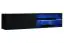 Mur de salon sombre Volleberg 66, Couleur : Noir - dimensions : 150 x 280 x 40 cm (h x l x p), avec éclairage LED bleu