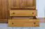 Armoire en bois de pin massif, couleur chêne rustique Junco 06 - Dimensions : 195 x 135 x 59 cm (H x L x P)