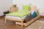Lit d'enfant / lit de jeunesse en bois de pin naturel massif A14, sommier à lattes inclus - Dimensions 90 x 200 cm 