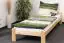 Lit simple / lit d'appoint en bois de pin massif, naturel A8, sommier à lattes inclus - Dimensions : 90 x 200 cm