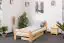 Lit simple / lit d'appoint en bois de pin massif, naturel A6, sommier à lattes inclus - Dimensions 90 x 200 cm