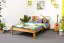 lit d'enfant / lit de jeunesse en pin massif couleur chêne A3, sommier à lattes inclus - Dimensions 140 x 200 cm