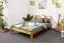 Lit Futon / lit en bois de pin massif chêne couleur A3, sommier à lattes inclus - Dimensions 140 x 200 cm