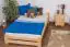 Lit pour enfants / lit pour jeunes bois de pin massif naturel A9, y compris le sommier à lattes - dimension 120 x 200 cm 