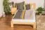 Lit simple / lit d'appoint en bois de pin massif, naturel A21, sommier à lattes inclus - Dimensions 120 x 200 cm 
