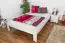 Lit simple / lit d'appoint en bois de pin massif, laqué blanc 75, avec sommier à lattes - dimension 140 x 200 cm
