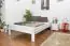 Lit simple / lit d'appoint en bois de pin massif, laqué blanc 75, avec sommier à lattes - dimension 140 x 200 cm