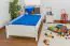 Lit pour enfants / lit pour jeunes bois de pin massif, laqué blanc 80, sommier à lattes inclus - dimension 90 x 200 cm
