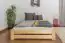 Lit futon / lit en bois de pin massif naturel A9, avec sommier à lattes - dimension 140 x 200 cm