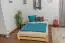 Lit futon / lit en bois de pin massif naturel A9, avec sommier à lattes - dimension 140 x 200 cm
