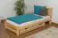 Lit d'enfant / lit de jeunesse en bois de pin naturel massif A24, avec sommier à lattes - Dimensions 90 x 200 cm 