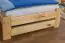 Lit d'enfant / lit de jeunesse en bois de pin naturel massif A24, avec sommier à lattes - Dimensions 90 x 200 cm 