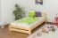 Lit simple / lit d'appoint en bois de pin massif, naturel A7, sommier à lattes inclus - Dimensions : 120 x 200 cm