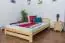 Lit simple / lit d'appoint en bois de pin massif, naturel A7, sommier à lattes inclus - Dimensions : 140 x 200 cm 