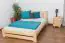 Lit d'enfant / lit de jeunesse en bois de pin naturel massif A25, avec sommier à lattes - Dimensions 140 x 200 cm 