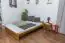 Lit simple / lit d'appoint pin massif couleur chêne A9, avec sommier à lattes - dimension 140 x 200 cm