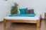 Lit futon / lit en bois massif pin massif, couleur chêne A10, incl. sommier à lattes - dimension 160 x 200 cm