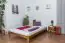 Lit futon / lit en bois massif pin massif, couleur chêne A10, incl. sommier à lattes - dimension 160 x 200 cm