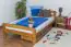 lit d'enfant / lit de jeunesse en bois de bois de pin massif couleur chêne A6, sommier à lattes inclus - Dimensions 120 x 200 cm