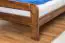 lit d'enfant / lit de jeunesse en bois de pin massif,, couleur noyer massif A6, sommier à lattes inclus - Dimensions 120 x 200 cm