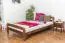 Lit simple / lit d'appoint en bois de pin massif,, couleur noisette A6, avec sommier à lattes - Dimensions 120 x 200 cm