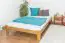 Lit simple / lit d'appoint en pin massif, couleur chêne A10, avec sommier à lattes - dimension 140 x 200 cm