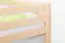 Lit superposé / lit de jeu David Hêtre massif naturel avec toboggan, sommier à lattes déroulable - 90 x 200 cm, divisible