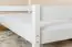 Lit simple Marc Hêtre bois massif laqué blanc, sommier à lattes déroulable inclus - 90 x 200 cm