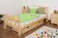 Lit d'enfant / lit de jeunesse en bois de pin naturel massif A22, sommier à lattes inclus - Dimensions 90 x 200 cm 