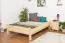 Lit simple / lit d'appoint en bois de pin massif, naturel A11, avec sommier à lattes - dimension 140 x 200 cm