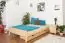 Lit d'enfant / lit de jeune en bois de pin massif naturel A11, y compris le sommier à lattes - dimension 140 x 200 cm