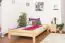 Lit d'enfant / lit de jeune en bois de pin massif naturel A11, y compris le sommier à lattes - dimension 140 x 200 cm