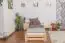 Lit futon / lit en bois de pin massif naturel A9, avec sommier à lattes - dimension 90 x 200 cm 