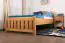 lit d'enfant / lit de jeunesse en bois de chêne massif nature en bois massif Pirol 93 - Dimensions 100 x 200 cm