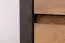 Bureau Selun 11, couleur : chêne brun foncé / gris - 75 x 120 x 53 cm (H x L x P)