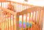 Berceau pour bébé en pin massif, couleur aulne couleur 104, sommier à lattes inclus - 60 x 120 cm (L x l)