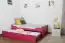 Lit enfant / lit enfant "Easy Premium Line" K1/1h avec 2ème couchette et 2 panneaux de recouvrement, 90 x 200 cm hêtre massif rose