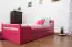 Lit simple / lit d'appoint "Easy Premium Line" K1/2n incl. 2 tiroirs et 2 panneaux de recouvrement, 90 x 200 cm hêtre massif rose