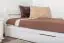 Lit pour jeunes / lit fonctionnel en bois de pin massif, laqué blanc 92, avec sommier à lattes - Surface de couchage 90 x 200 cm