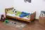 Lit d'enfant / lit de jeunesse en bois de pin massif, couleur chêne A22, sommier à lattes inclus - Dimensions 90 x 200 cm 