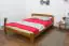 lit d'enfant / lit de jeunesse en bois de pin massif couleur chêne A5, avec sommier à lattes - Dimensions 140 x 200 cm