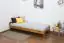 Lit simple / lit d'appoint en bois de pin massif couleur chêne A8, sommier à lattes inclus - Dimensions : 80 x 200 cm