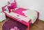 lit d'enfant / lit d'adoléscent "Easy Premium Line" K1/2n, en hêtre massif verni rose - couchette : 90 x 200 cm