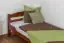 Lit d'enfant / lit d'adoléscent "Easy Premium Line" K1/2n, en hêtre massif laqué rouge cerisier - couchette : 90 x 190 cm