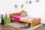 Lit d'enfant / lit de jeune en pin massif, couleur aulne 80, avec sommier à lattes - 100 x 200 cm