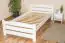 Lit simple / lit d'appoint en hêtre massif, blanc 118, sommier à lattes inclus - Dimensions 100 x 200 cm