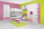 Chambre d'enfant - armoire à portes battantes / armoire Luis 19, couleur : chêne blanc / rose - 218 x 80 x 52 cm (H x L x P)