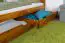 Lit d'enfant / lit de jeune en bois de pin massif, couleur chêne A9, incl. sommier à lattes - dimension 90 x 200 cm 