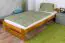 Lit simple / lit d'appoint en bois de pin massif, couleur chêne A9, avec sommier à lattes - dimension 90 x 200 cm 